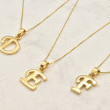 Gold Letter Pendant - Initial Letter Charm - Personalized Letter Necklace