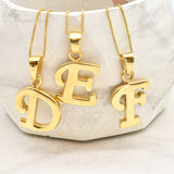 Gold Letter Pendant - Initial Letter Charm - Personalized Letter Necklace