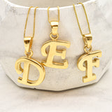 Gold Letter Pendant - Initial Letter Charm - Personalized Letter Necklace