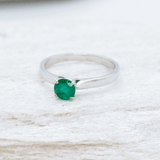 Certified Emerald Ring - 18k Solid Gold Ring - Real Emerald Engagement Ring