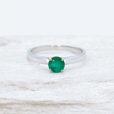 Certified Emerald Ring - 18k Solid Gold Ring - Real Emerald Engagement Ring
