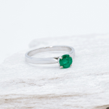 Certified Emerald Ring - 18k Solid Gold Ring - Real Emerald Engagement Ring