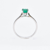Certified Emerald Ring - 18k Solid Gold Ring - Real Emerald Engagement Ring