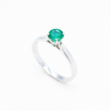 Certified Emerald Ring - 18k Solid Gold Ring - Real Emerald Engagement Ring
