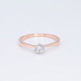 Diamond Engagement Ring - Solid Rose Gold Ring - Gold Diamond Ring