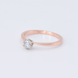 Diamond Engagement Ring - Solid Rose Gold Ring - Gold Diamond Ring