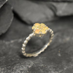 Flower Fire Opal Ring in solid 925 Sterling Silver with dainty bubble band style, designed with flashes of fire colors. Known for its energy of inspiration and positivity, this October birthstone makes a meaningful gift idea for nature lovers and those who adore dainty jewelry styles.
Perfect for anniversaries, birthdays, weddings, and romantic evening events.
