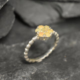 Flower Fire Opal Ring in solid 925 Sterling Silver with dainty bubble band style, designed with flashes of fire colors. Known for its energy of inspiration and positivity, this October birthstone makes a meaningful gift idea for nature lovers and those who adore dainty jewelry styles.
Perfect for anniversaries, birthdays, weddings, and romantic evening events.