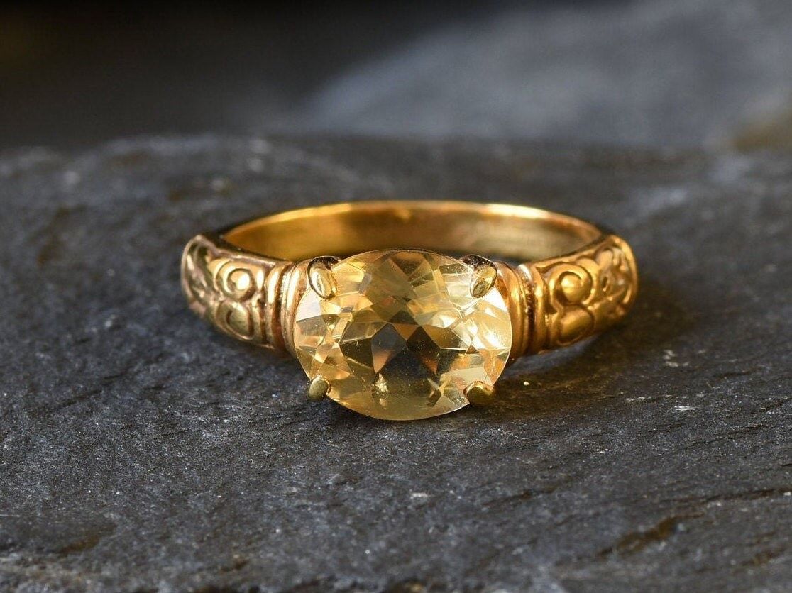 Durable gold vermeil highlights brilliant faceted citrine

