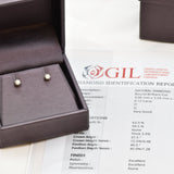 Certified Diamond Earrings - Solid Rose Gold Earrings - 3mm Diamond Studs