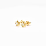 CERTIFIED Real Diamond Earrings – Solid 14k Gold Earrings – Dainty Diamond Flower Earrings