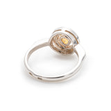 Ethiopian Opal diamond cut halo ring in solid 925 sterling silver, surrounded by sparkling CZ accents for brilliance and elegance. The halo design highlights flashes of fire colors while offering timeless durability. As the October Birthstone, Opal makes a meaningful gift for birthdays, engagements, anniversaries, or personal milestones. Perfect to wear at weddings, cocktail parties, and festive gatherings.