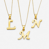 Gold Letter Pendant - Initial Letter Charm - Personalized Letter Necklace