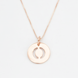 Letter O Silver Disc Pendant - Initial Necklace - Minimalist Letter Necklace