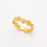Gold Flower Band, Eternity Ring, Daisy Ring, Stackable Band, Gold Plated Band, Dainty Band, Floral Ring, Daisies Band, Gold Vermeil Ring
