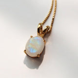 Classic Oval Moonstone Pendant - Rainbow Moonstone Drop Pendant - June Birthstone Charm Gift