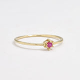 Certified Real Ruby Ring - Solid 14k Gold Ruby Ring - Dainty Solitaire Gold Ring