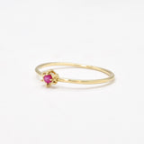 Certified Real Ruby Ring - Solid 14k Gold Ruby Ring - Dainty Solitaire Gold Ring