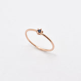 Genuine Sapphire Ring - Solid Rose Gold Ring - Dainty Sapphire Ring