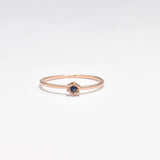 Genuine Sapphire Ring - Solid Rose Gold Ring - Dainty Sapphire Ring