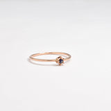 Genuine Sapphire Ring - Solid Rose Gold Ring - Dainty Sapphire Ring