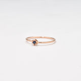 Genuine Sapphire Ring - Solid Rose Gold Ring - Dainty Sapphire Ring