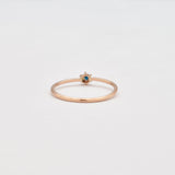 Genuine Sapphire Ring - Solid Rose Gold Ring - Dainty Sapphire Ring