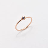 Genuine Sapphire Ring - Solid Rose Gold Ring - Dainty Sapphire Ring