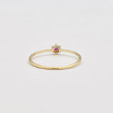 Certified Real Ruby Ring - Solid 14k Gold Ruby Ring - Dainty Solitaire Gold Ring