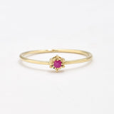 Certified Real Ruby Ring - Solid 14k Gold Ruby Ring - Dainty Solitaire Gold Ring