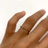 Genuine Sapphire Ring - Solid Rose Gold Ring - Dainty Sapphire Ring
