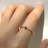 Genuine Sapphire Ring - Solid Rose Gold Ring - Dainty Sapphire Ring