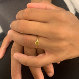 Real Diamond Gold Ring - Certified Yellow Diamond Ring - Real Solid 14k Gold Ring