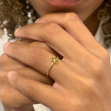 Real Diamond Gold Ring - Certified Yellow Diamond Ring - Real Solid 14k Gold Ring