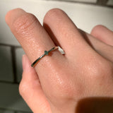 Certified Emerald Ring - Real Gold Engagement Ring - 14k Solid White Gold Ring