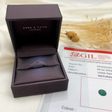 Certified Emerald Ring - Real Gold Engagement Ring - 14k Solid White Gold Ring