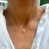 Genuine Diamond Necklace - 1 Carat Diamond Necklace - Solid Yellow Gold Necklace