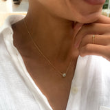 Genuine Diamond Necklace - 1 Carat Diamond Necklace - Solid Yellow Gold Necklace