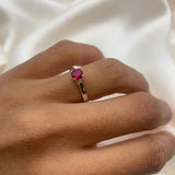 Real Gold Ruby Ring - Ruby Promise Ring - White Gold Ring