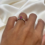 Real Gold Ruby Ring - Ruby Promise Ring - White Gold Ring