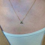 Real Gold Topaz Necklace - Genuine Mystic Topaz Necklace - Dainty Purple Gold Pendant