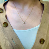 Real Gold Topaz Necklace - Genuine Mystic Topaz Necklace - Dainty Purple Gold Pendant