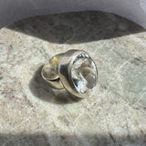 Large Topaz Ring, Natural White Topaz, Statement Ring, December Birthstone, Vintage Ring, Big Diamond Ring, Chunky Ring, Solid Silver Ring