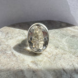 Large Topaz Ring, Natural White Topaz, Statement Ring, December Birthstone, Vintage Ring, Big Diamond Ring, Chunky Ring, Solid Silver Ring