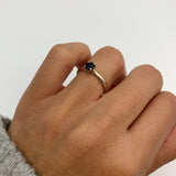 Real Sapphire Gold Ring - Certified Sapphire Ring - 18k Solid Gold Ring