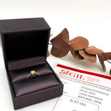 Genuine Fire Opal Gold Ring - Solid 14k Gold Opal Ring - Certified Opal Ring