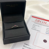 Certified Ruby Gold Ring - Real 14k White Gold Ring - Genuine Ruby Solitaire Ring