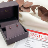 Certified Real Ruby Earrings - Solid 18k White Gold Ruby Studs - Dainty Red Ruby Earrings