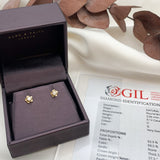 CERTIFIED Real Diamond Earrings – Solid 14k Gold Earrings – Dainty Diamond Flower Earrings