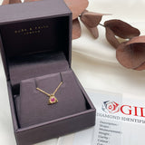 Certified Genuine Ruby Pendant - REAL 14k Gold Triangle Necklace - Dainty Ruby Gold Pendant